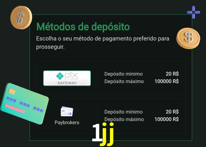 O cassino 1jj oferece uma grande variedade de métodos de pagamento